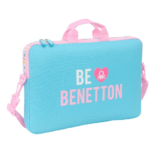Valigetta per Portatile Benetton Unique Rosa Turchese 40 x 27 x 4 cm