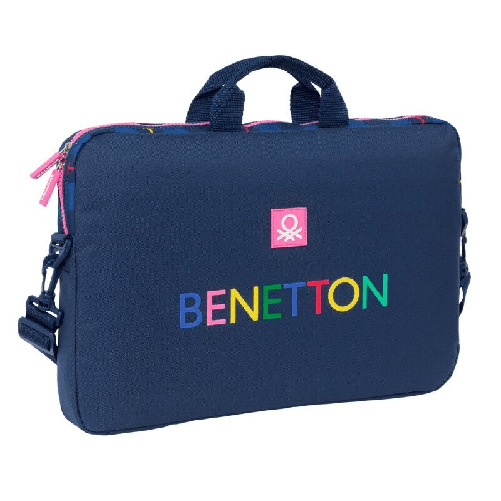 Benetton Valigetta per Portatile Benetton Damero Blu Marino 40 x 27 x 4 cm