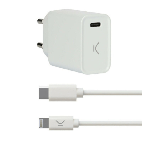 Ksix B0925CDC04 Caricabatterie per dispositivi mobili Smartphone Bianco AC, USB Ricarica rapida Interno KSIX Caricabatterie USB Iphone KSIX Apple-comp
