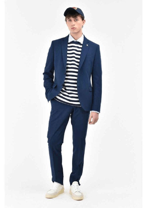 MANUEL RITZ COMPLETO ABITO GIACCA PANTALONE UOMO MANUEL RITZ 3432A3109 BLU ORIGINALE PE 2023 Colore Blu,Taglia IT 44