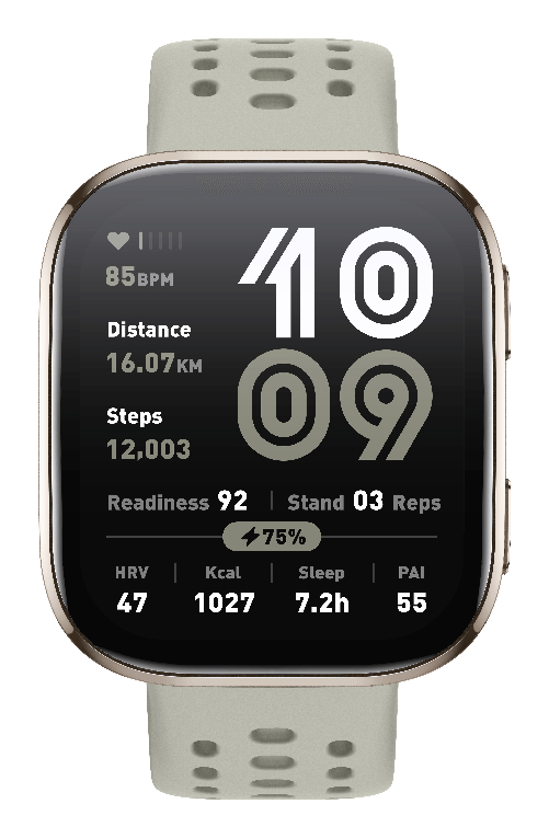 Amazfit Bip 6 Stone 5 cm (1.97") AMOLED Digitale 390 x 450 Pixel Touch screen Oro GPS (satellitare)