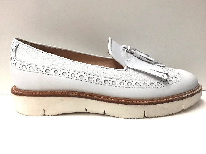 FRANCA SCARPE MOCASSINO SLIP ON INGLESE DONNA FRANCA ORIGINALE 8789 PELLE SHOES P/E NEW Colore Bianco,Taglia 37