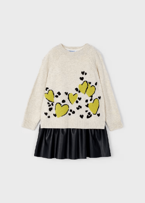 MAYORAL ABITO VESTITO MAGLIA BAMBINA MAYORAL 4925 04925 54 BEIGE ORIGINALE AI 2025 Colore Beige,Taglia 7 anni
