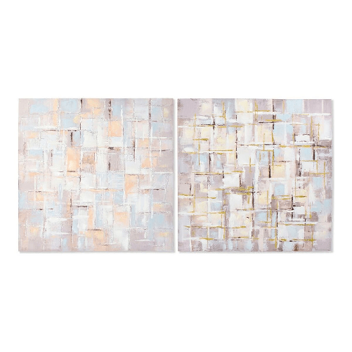DKD Home Decor Quadro DKD Home Decor Squares Astratto 100 x 3 x 100 cm Moderno (2 Unità)