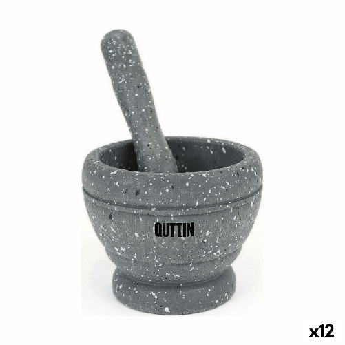 Quttin Mortaio da cucina Quttin Plastica 11 x 9 cm Nero (12 Unità)