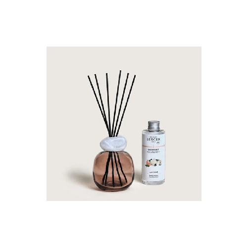 LAMPE BERGER DIFFUSORE BOUQUET MINERAL Prune/Quartz Blanc + 180ml Lady Flower