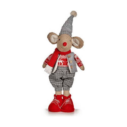 Decorazione Natalizia Krist+ Bianco Rosso Grigio Crema Mouse Natale 48 cm 16 x 60 x 20 cm