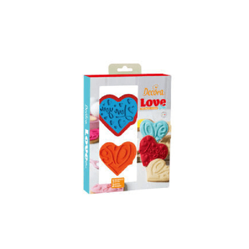 DECORA SET TRE TAGLIAPASTA con MARCATORI LOVE