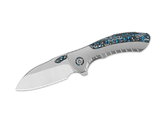 QSP Knife QSP CAPYBARA TITANIUM SATIN QS152-A1 Blue Camo CF
