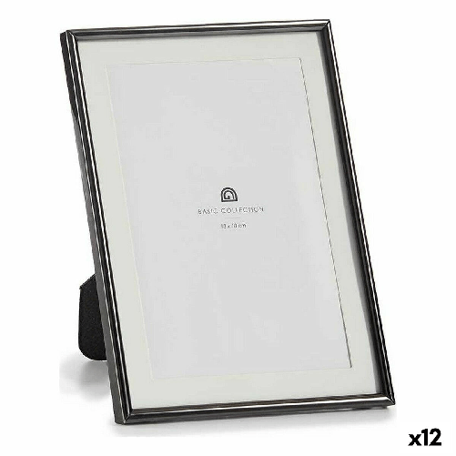Gift Decor Cornice Portafoto Cristallo Nero Acciaio (12 Unità)