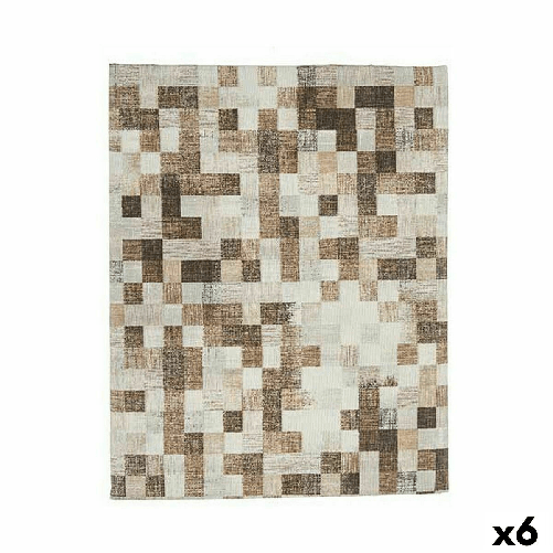 Kinvara Tovaglia Kinvara CUADROS-B Beige Tela 140 x 180 cm Antimacchia Quadri (6 Unità)