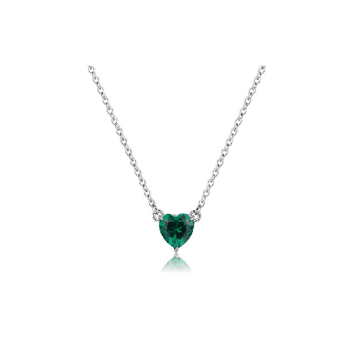 SAGAPO COLLANA DAZZLY ACCIAIO CUORE VERDE