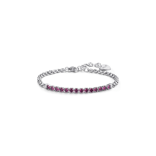 SAGAPO BRACCIALE DAZZLY ACCIAIO TENNIS FUCSIA
