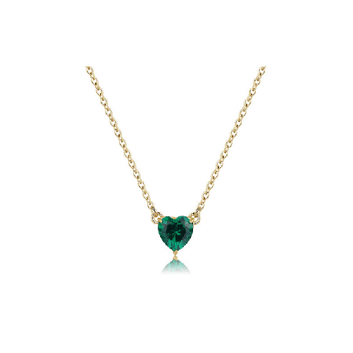 COLLANA DAZZLY PVD ORO CUORE VERDE
