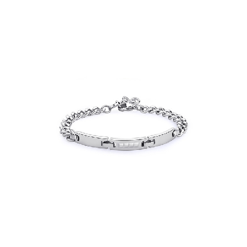 SAGAPO BRACCIALE Titan ACCIAIO CRISTALLI BIANCHI