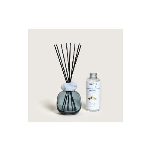 LAMPE BERGER DIFFUSORE BOUQUET MINERAL Bleu/Marbre Blanc + 180ml The Blanc