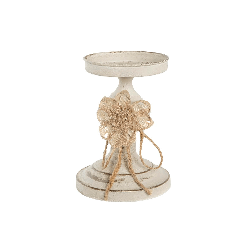 DKD Home Decor Portacandele DKD Home Decor 13 x 13 x 17,5 cm Metallo Bianco