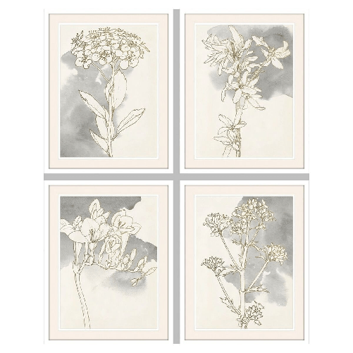 DKD Home Decor Quadro DKD Home Decor 55 x 2,5 x 70 cm Fiori Romantico (4 Pezzi)