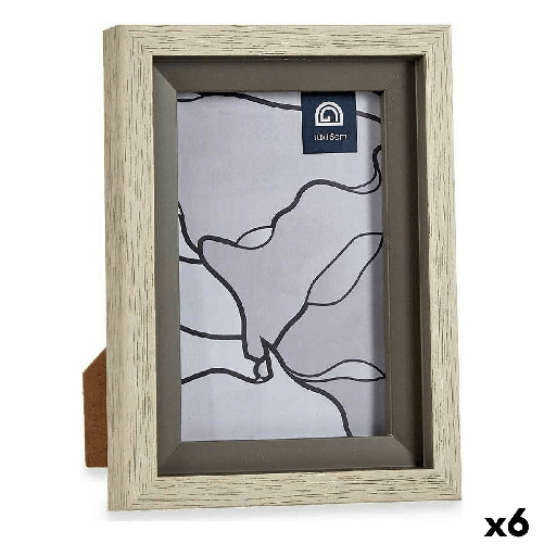 Cornice Portafoto Gift Decor Beige Grigio Cristallo Plastica (6 Unità)