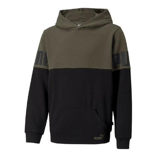 Puma Felpa senza Cappuccio Uomo Puma Colorblock Verde