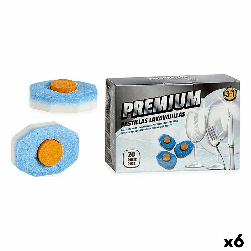 BigBuy Home Pastiglie per lavastoviglie Premium 3 in 1 Set (6 Unità)