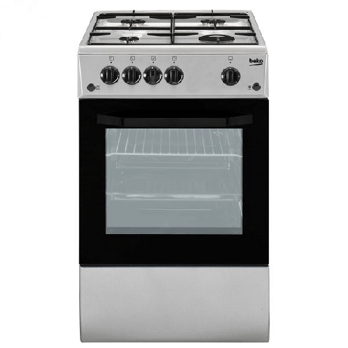 BEKO CUCINA A GAS 4 BRUCIATORI FORNO ELETT.54LT 50x50 SILVER CSS420...