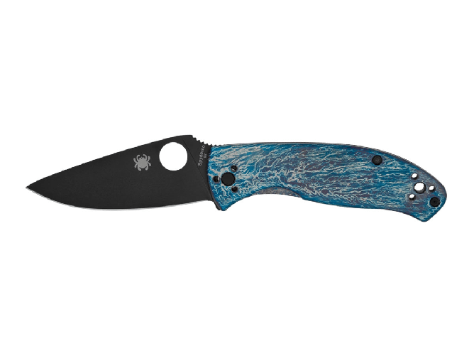 Spyderco Spyderco TENACIOUS BLUE TI D2 BLACK BLADE PLAIN C122TIBLBKD2P