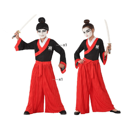 BigBuy Carnival Costume per Bambini Rosso Giapponese Donna