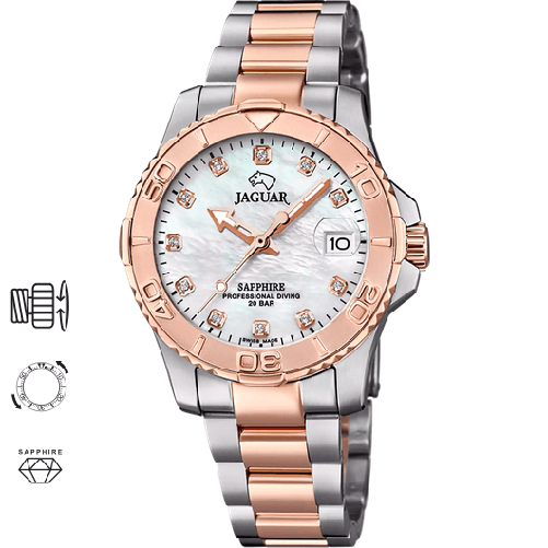 JAGUAR OROLOGIO DATA TEMPO DONNA JAGUAR J871 5 34 BIANCO ACCIAIO ORIGINALE PE 2025 Taglia Unica,Colore Bianco