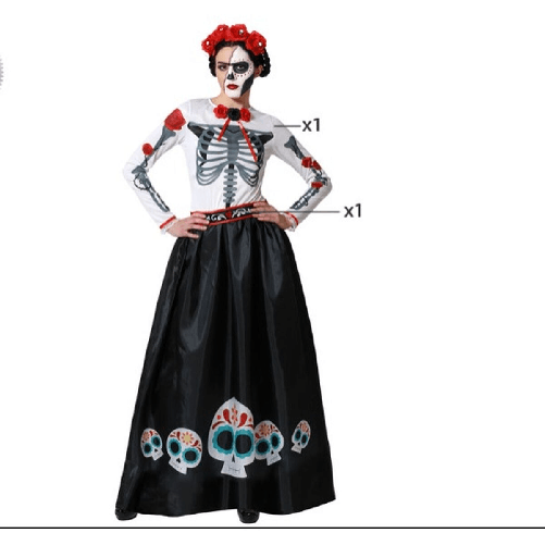 BigBuy Carnival Costume Scheletro Messicana Multicolore
