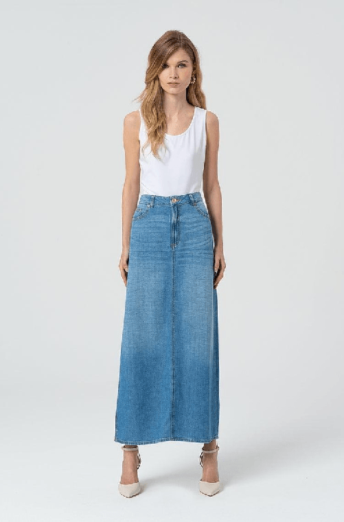 FRACOMINA GONNA GONNE LUNGA JEANS DONNA FRACOMINA FR25SG5006D46202 BLU ORIGINALE PE 2025 Colore Blu,Taglia IT 43