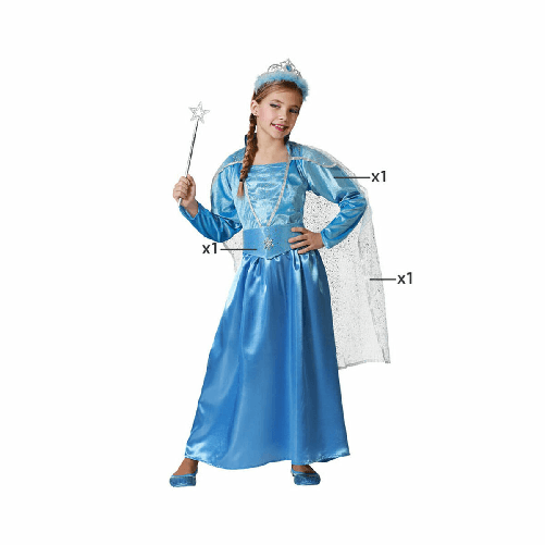 BigBuy Fun Costume per Bambini Azzurro Principessa