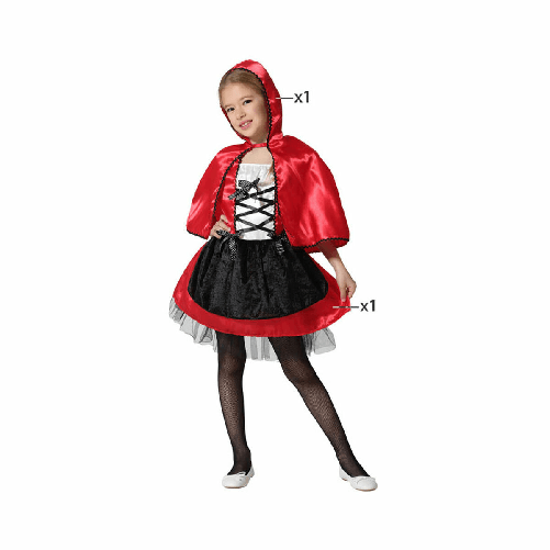 BigBuy Carnival Costume per Bambini Rosso Cappuccetto Rosso Fantasia