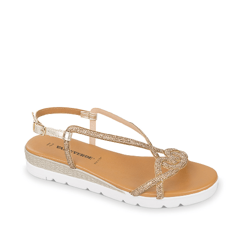VALLEVERDE SCARPE SANDALO SANDALI DONNA VALLEVERDE 24203 PELLE RAME ORIGINALE PE 2025 Colore Oro,Taglia 40