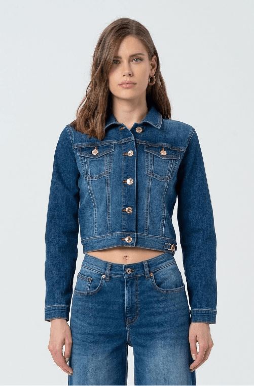 GIUBBINO GIACCA JEANS DONNA FRACOMINA FP25SJ4001D46093 BLU ORIGINALE PE 2025 S Blu