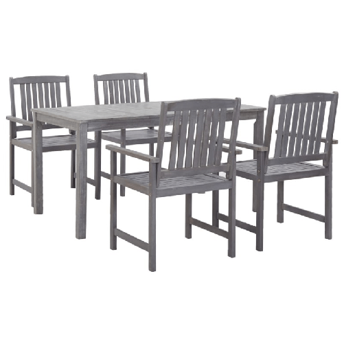 VidaXL Set da Pranzo da Giardino 5 pz Grigio Legno Massello di Acacia