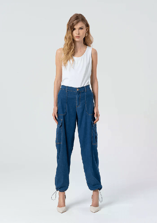 FRACOMINA PANTALONE JEANS DONNA FRACOMINA FP25SVC006D46302 COTONE BLU ORIGINALE PE 2025 Taglia IT 43,Colore Blu