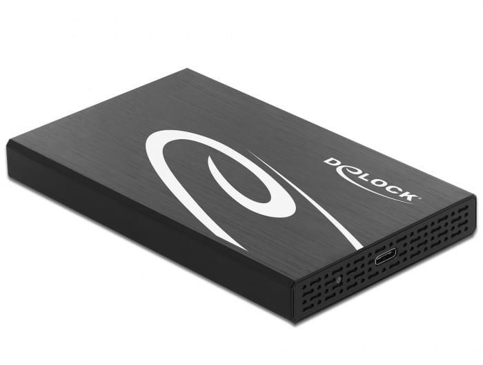 DeLOCK Custodia esterna per HDD / SSD SATA da 2.5′′ con SuperSpeed USB 10 Gbps (USB 3.1 Gen 2) Cappuccio esterno Delock per 2,5 SATA HDD / SSD con USB