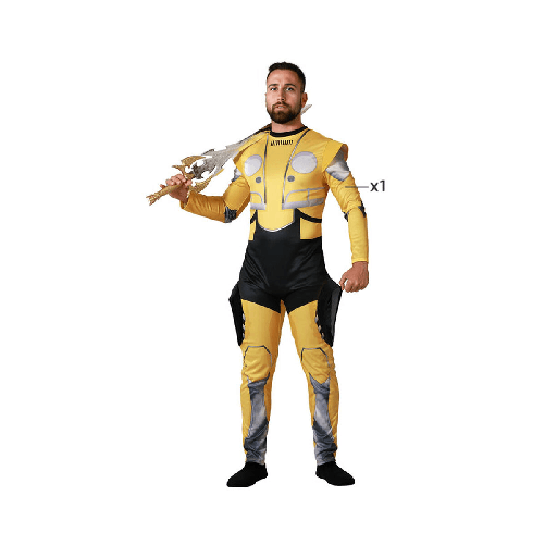 BigBuy Carnival Costume per Adulti Robot Giallo (1 Pezzi)