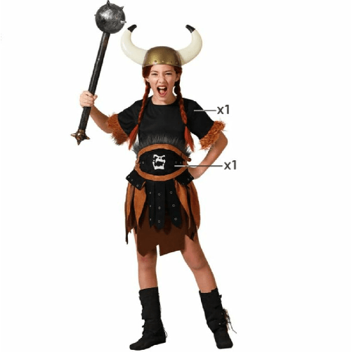 BigBuy Carnival Costume per Bambini Vichinga Bambina