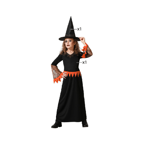 BigBuy Carnival Costume per Bambini Arancio Strega