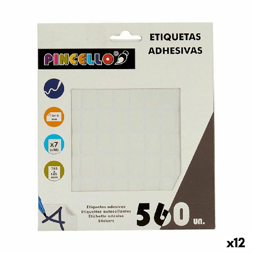 Pincello Etichette adesive Pincello 1711080 Bianco 12 x 18 mm Rettangolare (12 Unità)