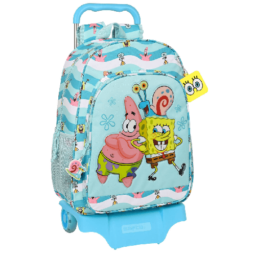 Spongebob Trolley per la Scuola Spongebob Stay positive Azzurro Bianco (33 x 42 x 14 cm)