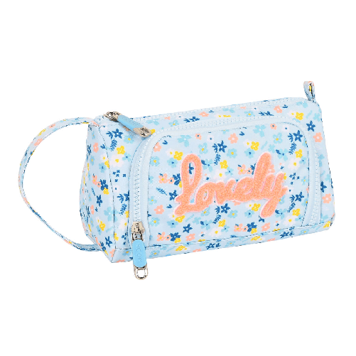 Moos Astuccio per la Scuola con Accessori Moos Lovely Azzurro (32 Pezzi)