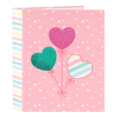 Raccoglitore ad anelli BlackFit8 Globitos Rosa A4 27 x 33 x 6 cm