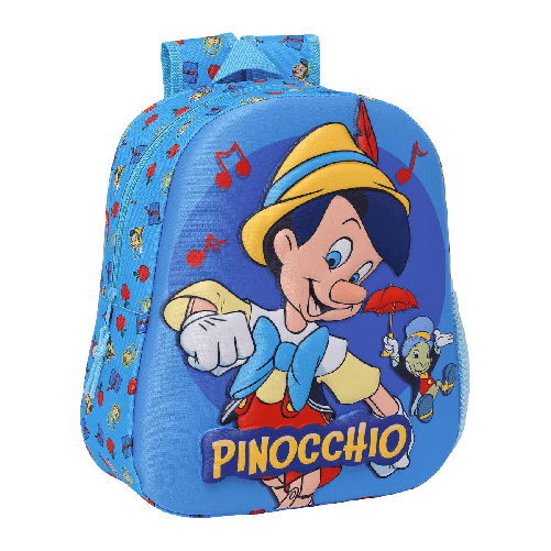 Clásicos Disney Zaino per Bambini 3D Clásicos Disney Pinochio Azzurro 27 x 33 x 10 cm
