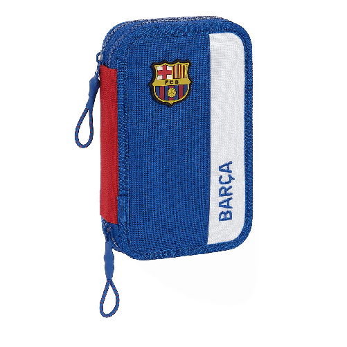 F.C. Barcelona Astuccio Doppio F.C. Barcelona Azzurro Rosso Granato 12.5 x 19.5 x 4 cm (28 Pezzi)