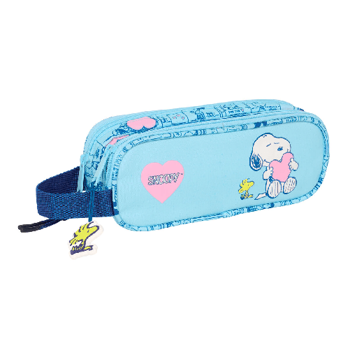 Snoopy Portaoggetti Doppio Snoopy Love Azzurro Chiaro 21 x 8 x 6 cm