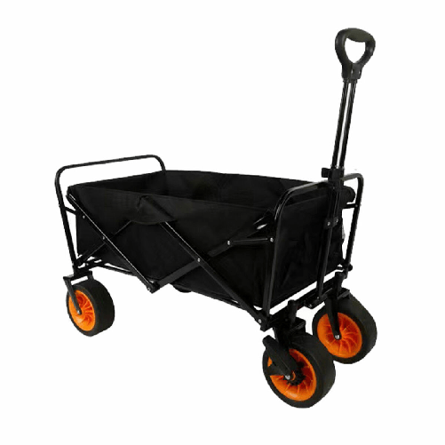 Marbueno Carrello Multiuso Pieghevole Acciaio 200 KG Nero Giardino, Spiaggia 86X50X59 cm