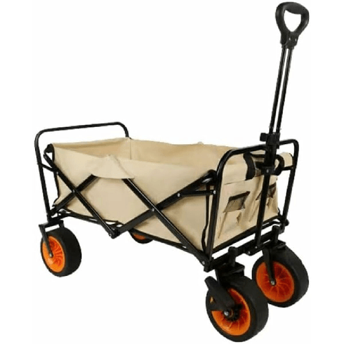 Marbueno Carrello Multiuso Pieghevole Acciaio 200 KG Beige Giardino, Spiaggia 86X50X59 cm